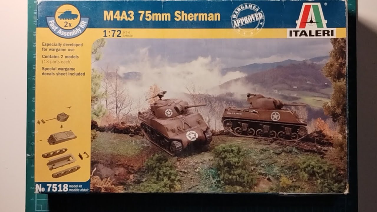 Unboxing Kit Carro Armato Sherman M4A3 75mm Italeri - Scala 1/72  - Italeri 7518 - Fast Assemby