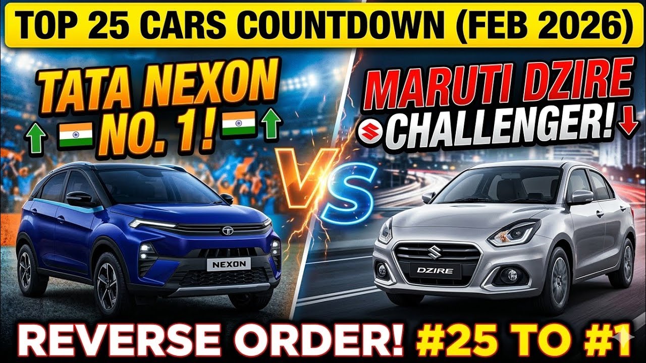 Shocking Sales Report! 📉 Top 25 Cars in India Feb 2026