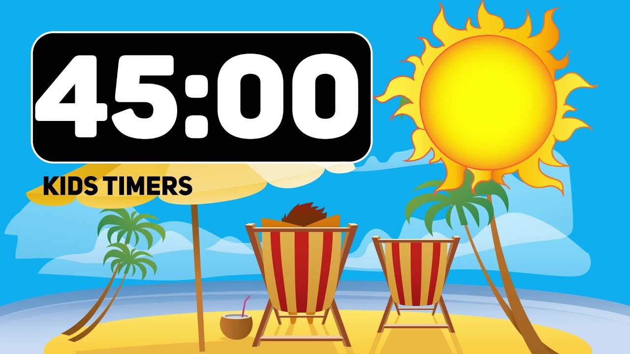 ☀️ 45 Minutes of Summer Fun! Beach Countdown Timer with Happy Music for Kids