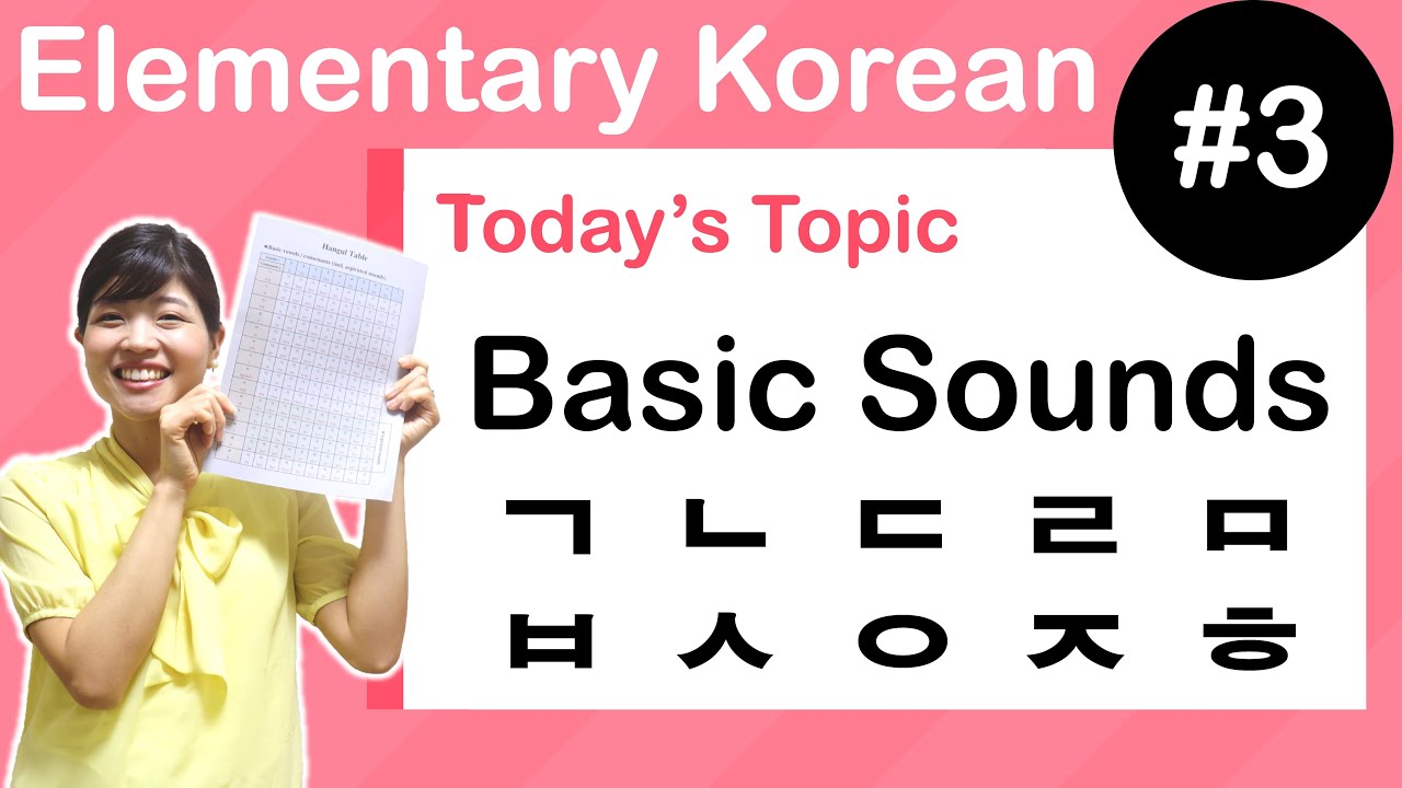 [ Elementary Korean 3 ] Korean Basic Alphabet Letters with Chart