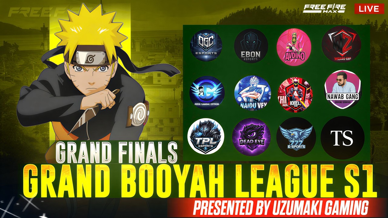 🔴GRAND FINAL⚠️GRAND BOOYAH LEAGUE ⚠️TOURNAMENT🔴UZUMAKI GAMING-IS LIVE-#freefire #tournament #esports