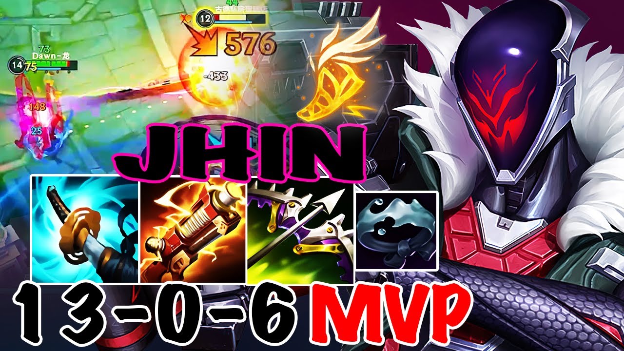 WILD RIFT JHIN ADC GAMEPLAY | 13 -0 -6 MVP | JHIN BUILD RUNES