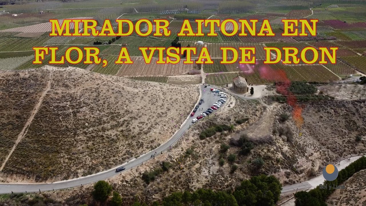 MIRADOR DE AITONA EN FLOR, A VISTA DE DRON (BARCELONA - ESPAÑA)