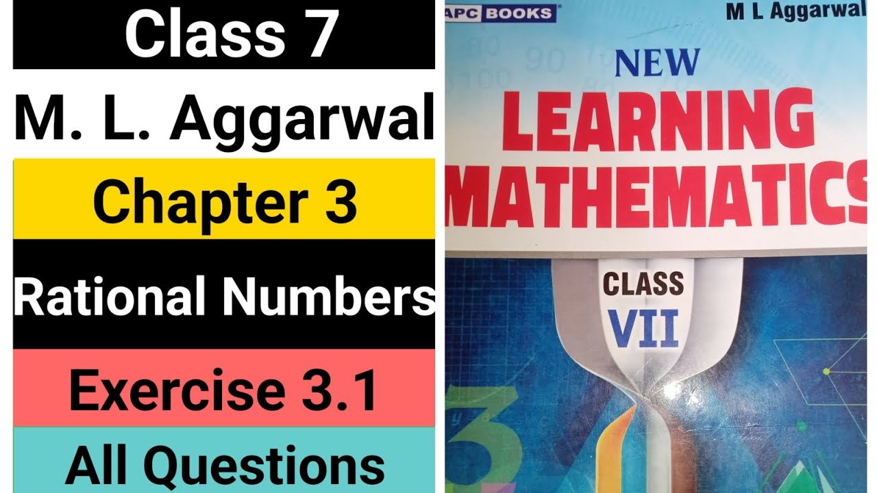 ml aggarwal class 7 math solution chapter 3 (Rational Numbers) exercise 3.1 all question ICSE / Cbse