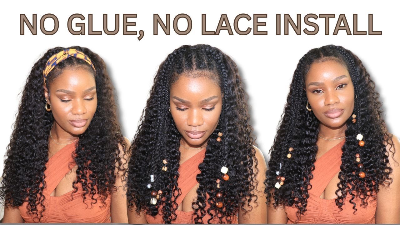 NO GLUE NO LACE INSTALL | My 1st Viral Wet & Burmese Curly Half Wig Install | FT. Ula Hair