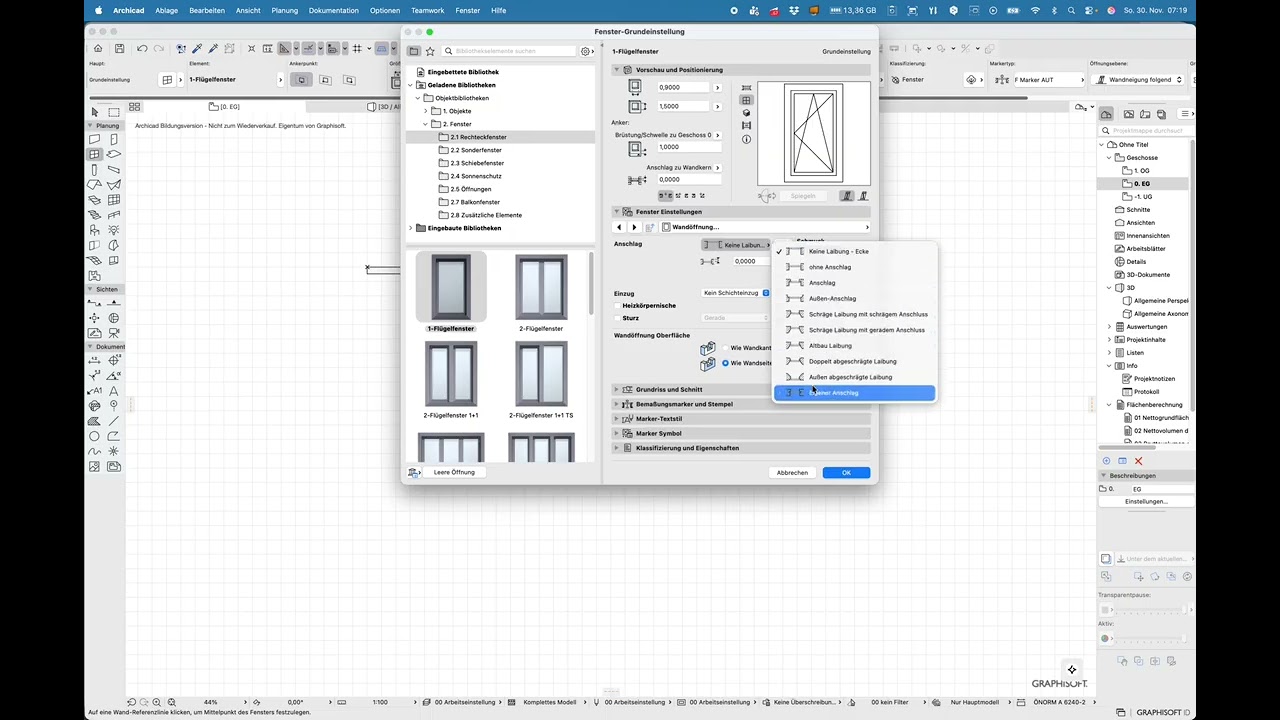 Archicad29 Anfänger 9 Fenster