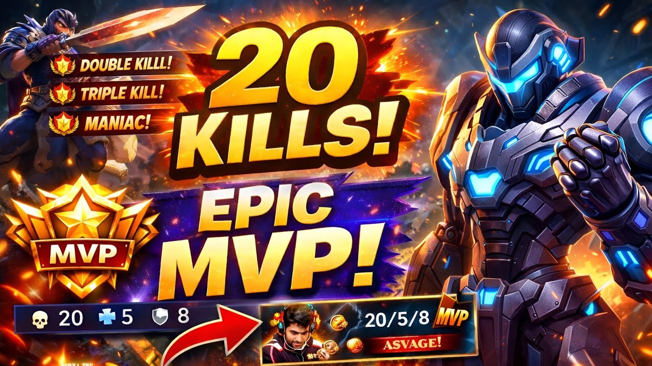 20 KILL 😱MVP ☠️MOBA LEGEND 5V5 Unexpected gameplay!!