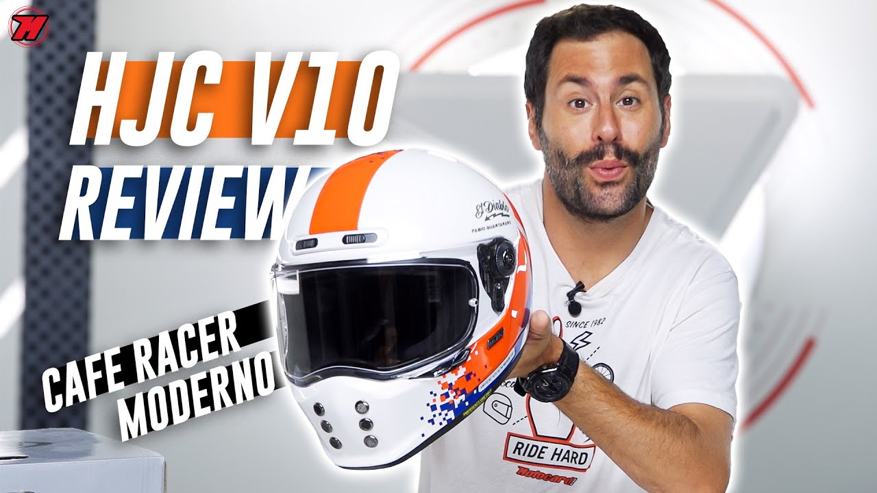 Review Casco Moto HJC V10 🥸 Cafe Racer con los mejores MATERIALES