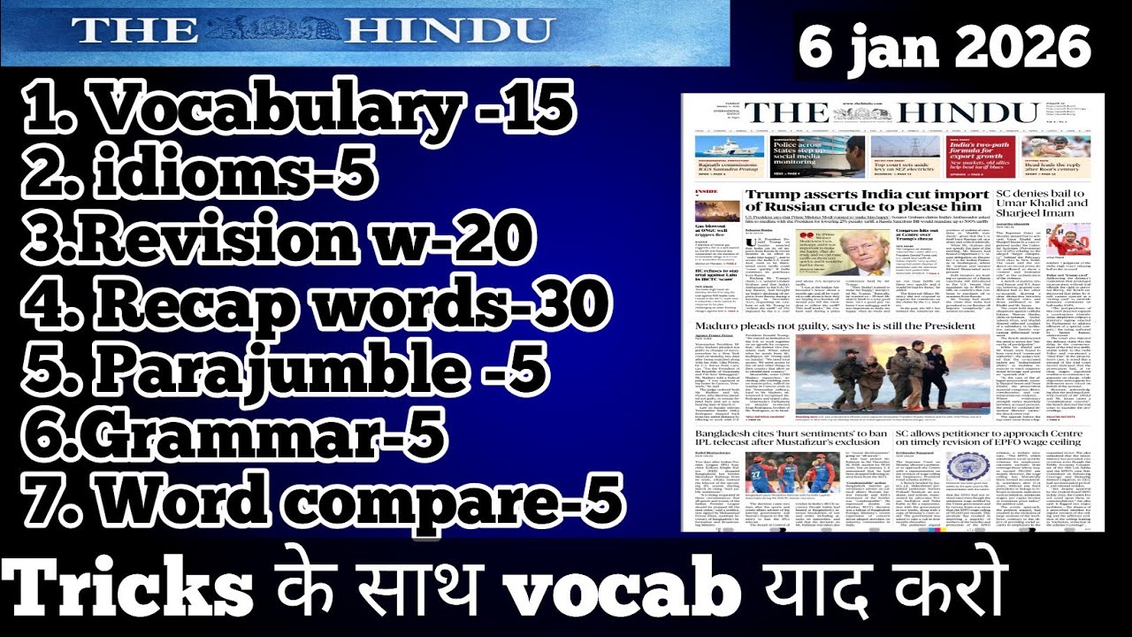 6 jan the hindu editorial vocabulary || hindu vocabulary analysis || daily vocabulary analysis 