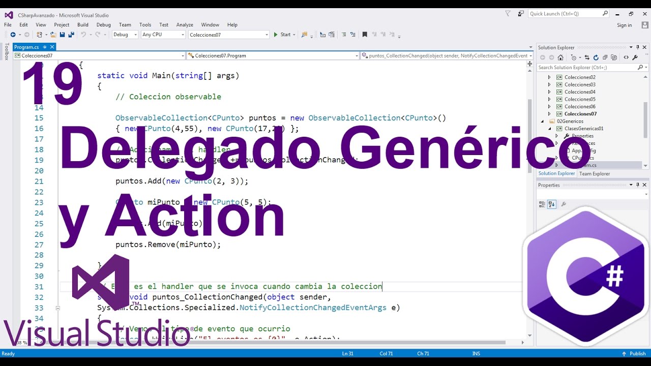 Tutorial C# nivel Avanzado 19 --- Delegado Genérico y Action