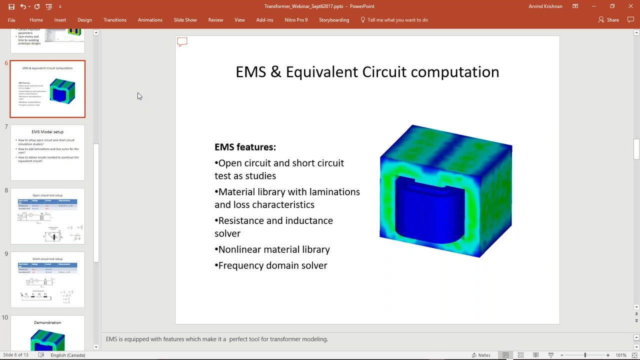 [Webinar] - EMS : Transformer Losses Computation and Transformer Equivalent Circuit Analysis