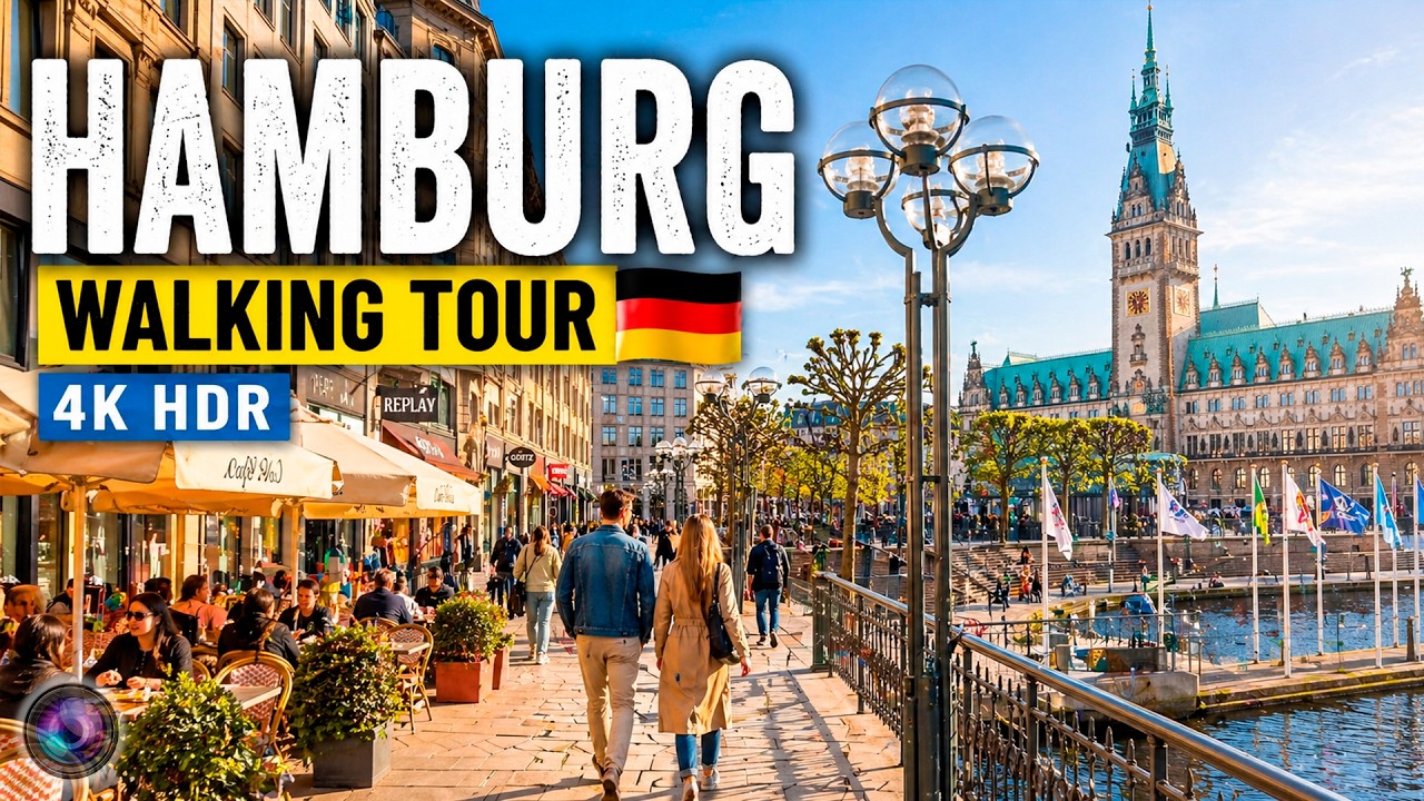 Hamburg Walking Tour 🇩🇪 Sunny Afternoon in the City Center | 4K HDR