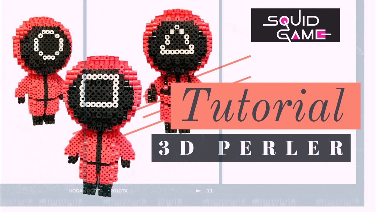 3D SQUID GAME Worker/Guard Perler Tutorial | Triange Guard Version Easy