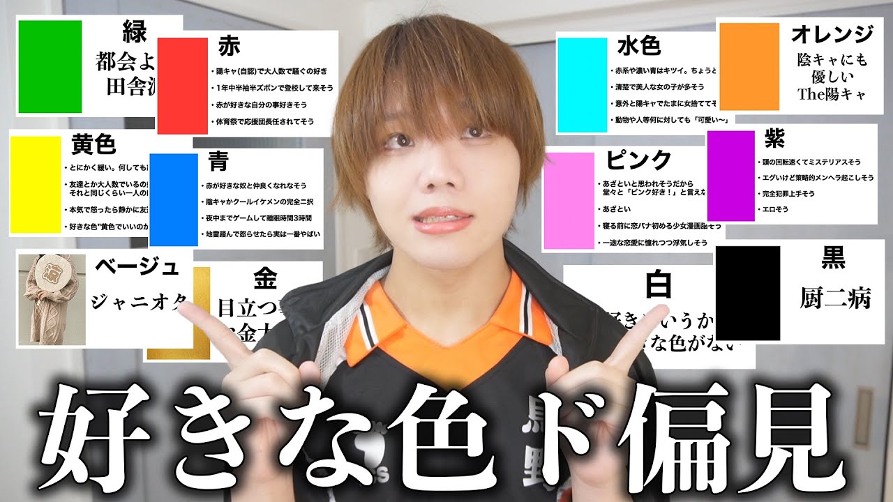 好きな色による性格の違いをド偏見で紹介したら理不尽すぎたww【プレゼン】