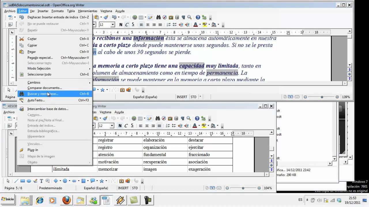 UD4S05 Índice alfabético OpenOffice.org Writer Informática 4º ESO IES Huerta del Rosario