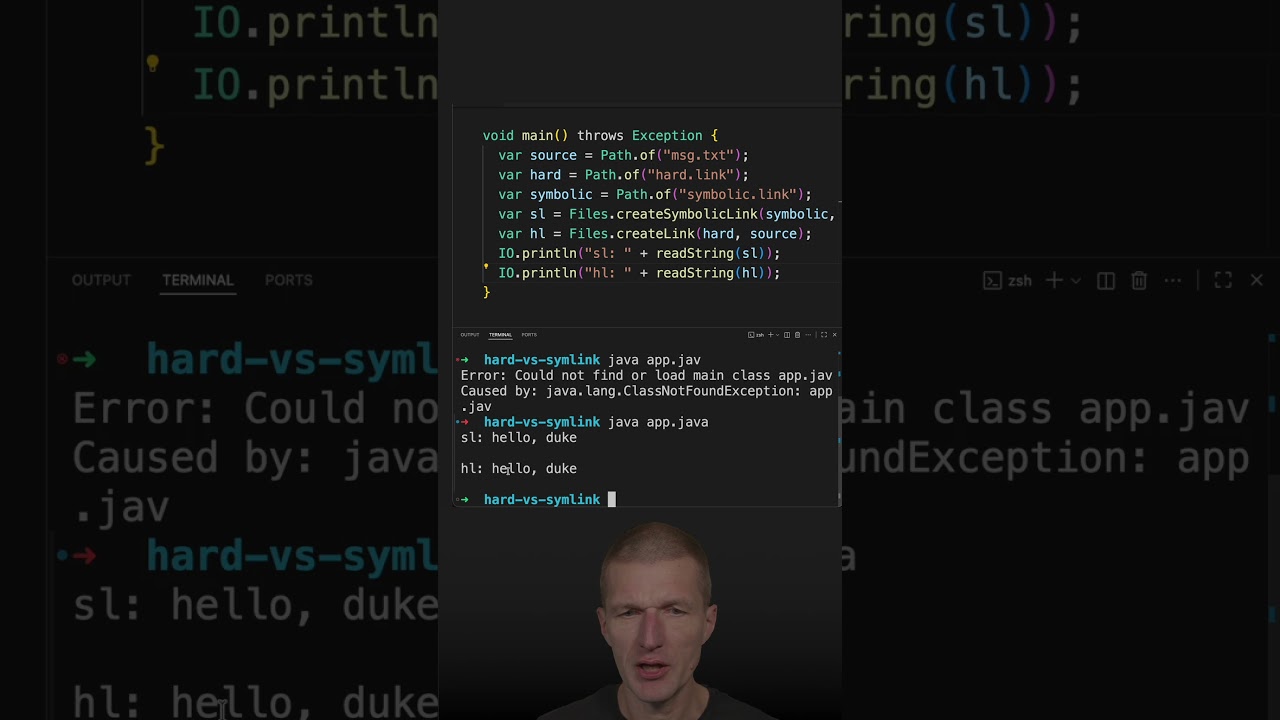Жёсткая и символическая ссылка: в чём разница? #java #shorts #coding #airhacks