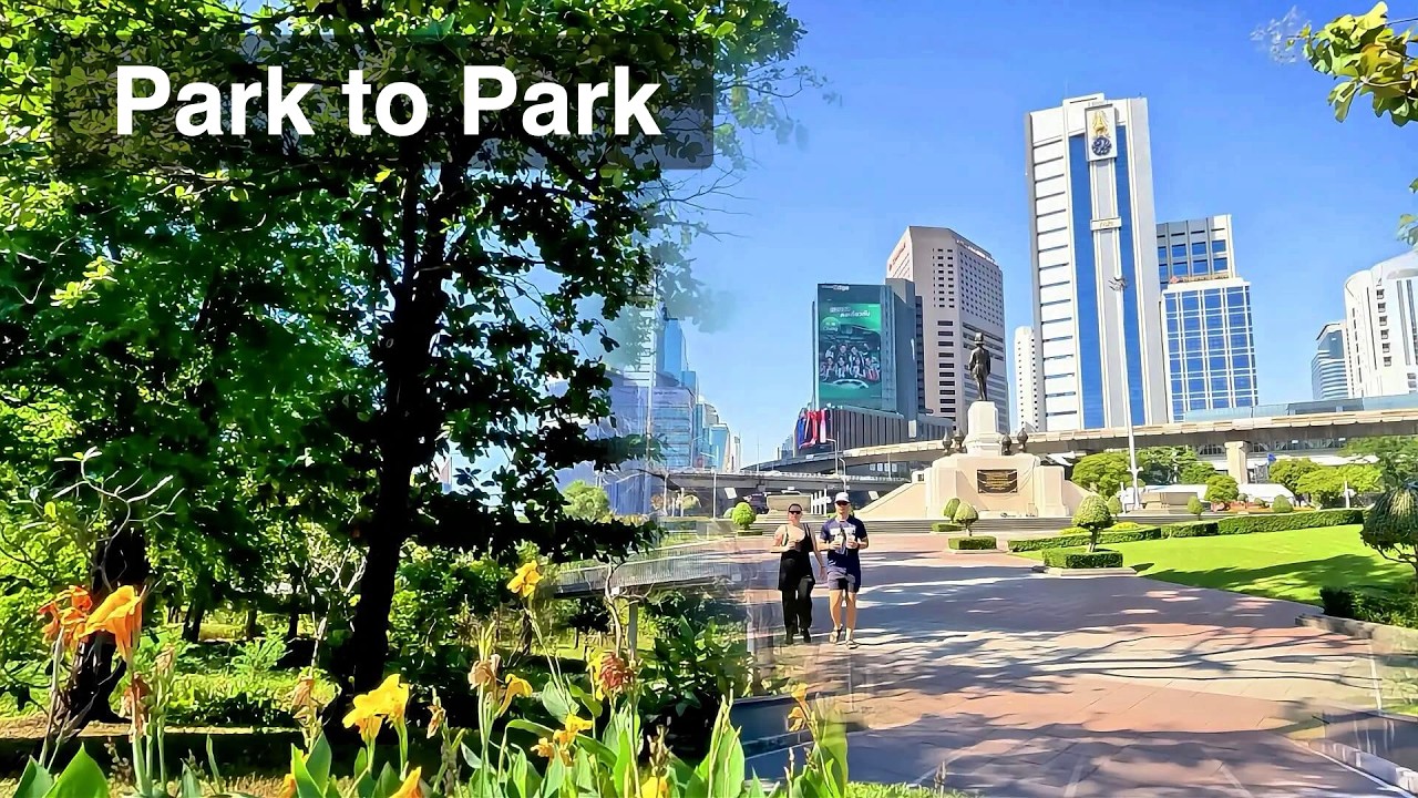 Cycling Bangkok 🌿 Benjakitti Park to Lumphini Park | A Green Escape Through the City