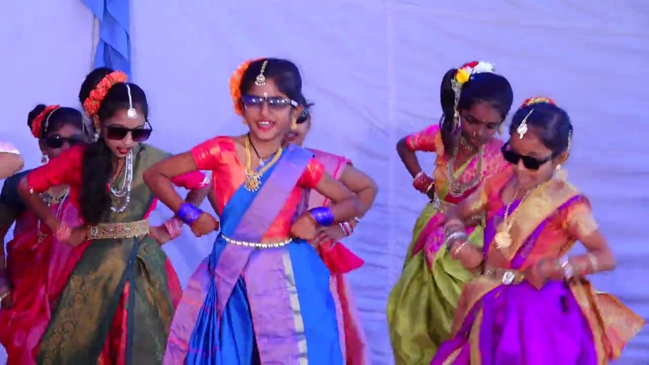 Sri vidya school,papannapet childrens day 2025-26 3rd class girls folk songs mixed dance