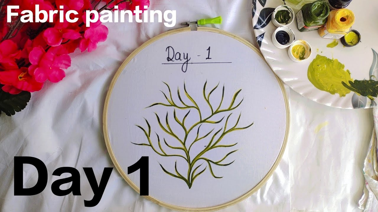 Online Fabric Painting  Class1|| Day 1 🎨🖌️@Art&Craft by Shebi #art#craft#painting#embroidery#viralvideo
