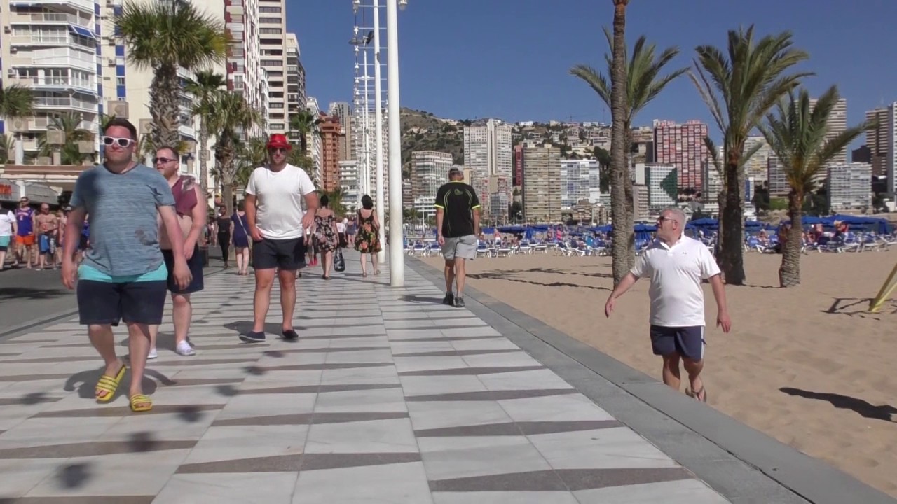 Benidorm Levante boulevard on a saturday afternoon