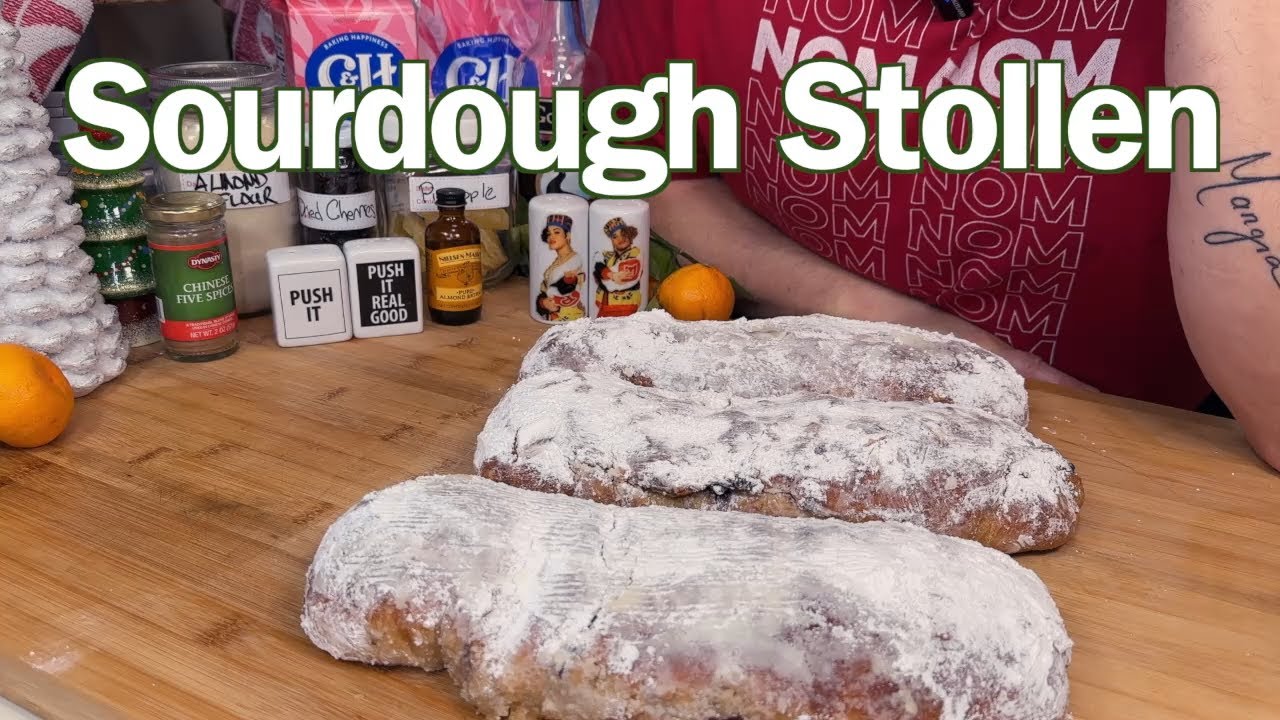 🎄Sourdough Christmas Stollen, Frangipane & Marzipan 🍒🍍, Cherries, Dried Pineapple & Chinese 5 Spice