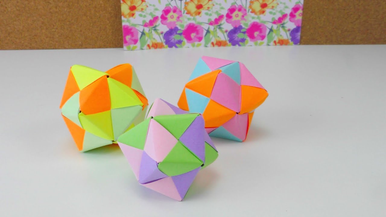 Origami Stern Ball Falten Tutorial modular 12 Star Folding Tutorial / Origami Ideen DIY Anleitung