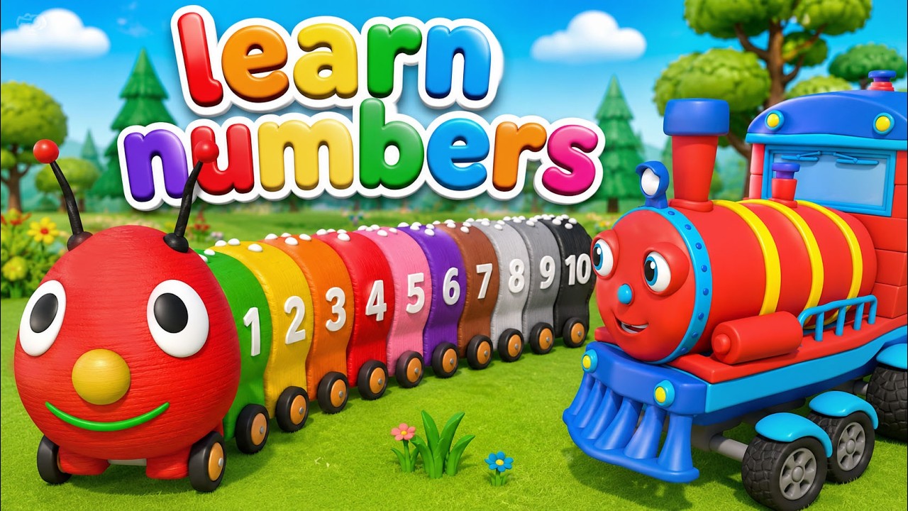 Numbers 1-10 — Caterpillar for kids — Educational toys — Olly the train