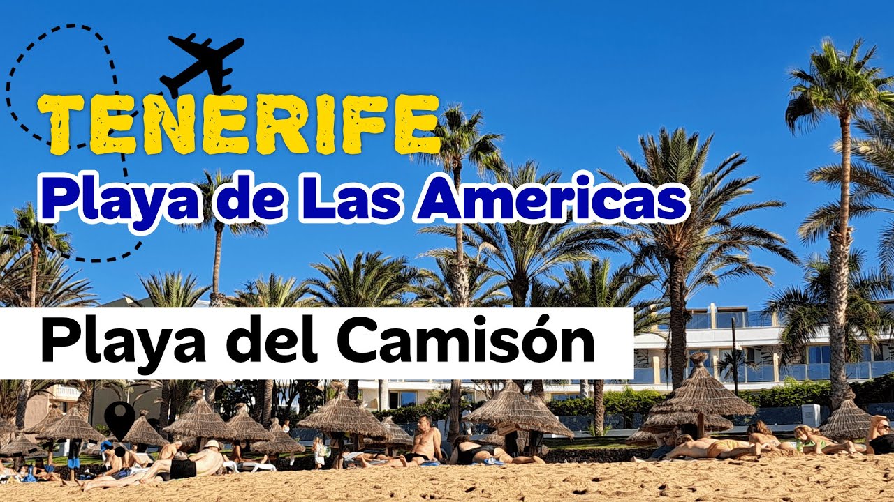 Tenerife beach walk 🇮🇨​ Playa del Camisón. Maginfique plage sur Las Americas.