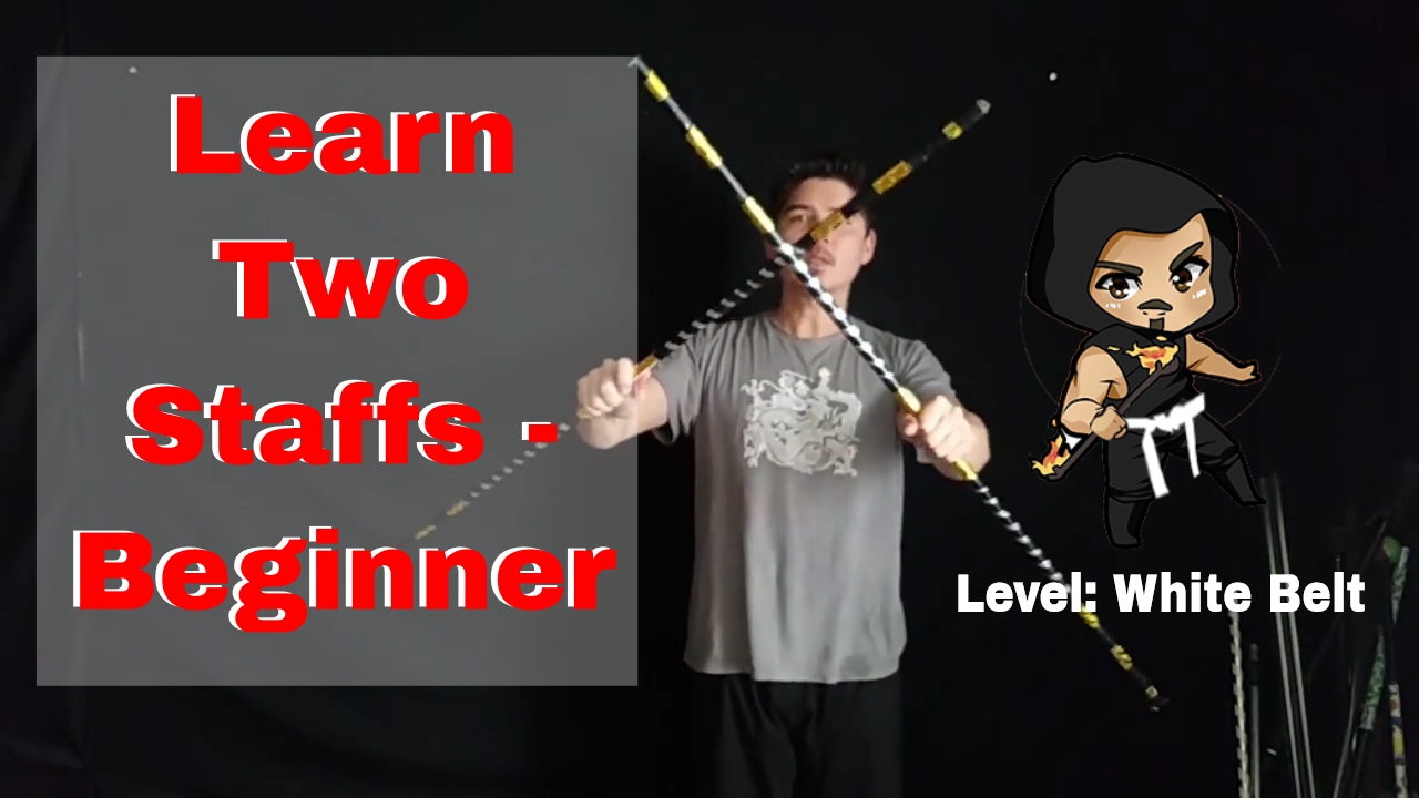 Learn to Spin Two Staffs - Double Staff Basics   Scissors Technique