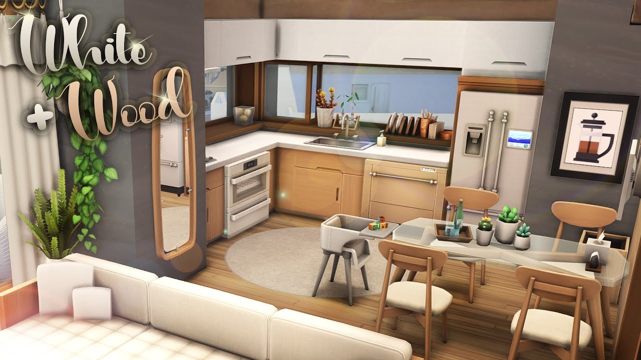 White & Wood Apartment || The Sims 4: Apartment Renovation / Speed Build