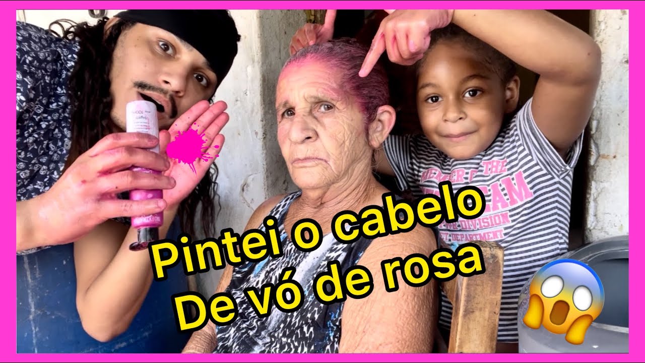 PINTEI O CABELO DE VÓ DE ROSA 😱