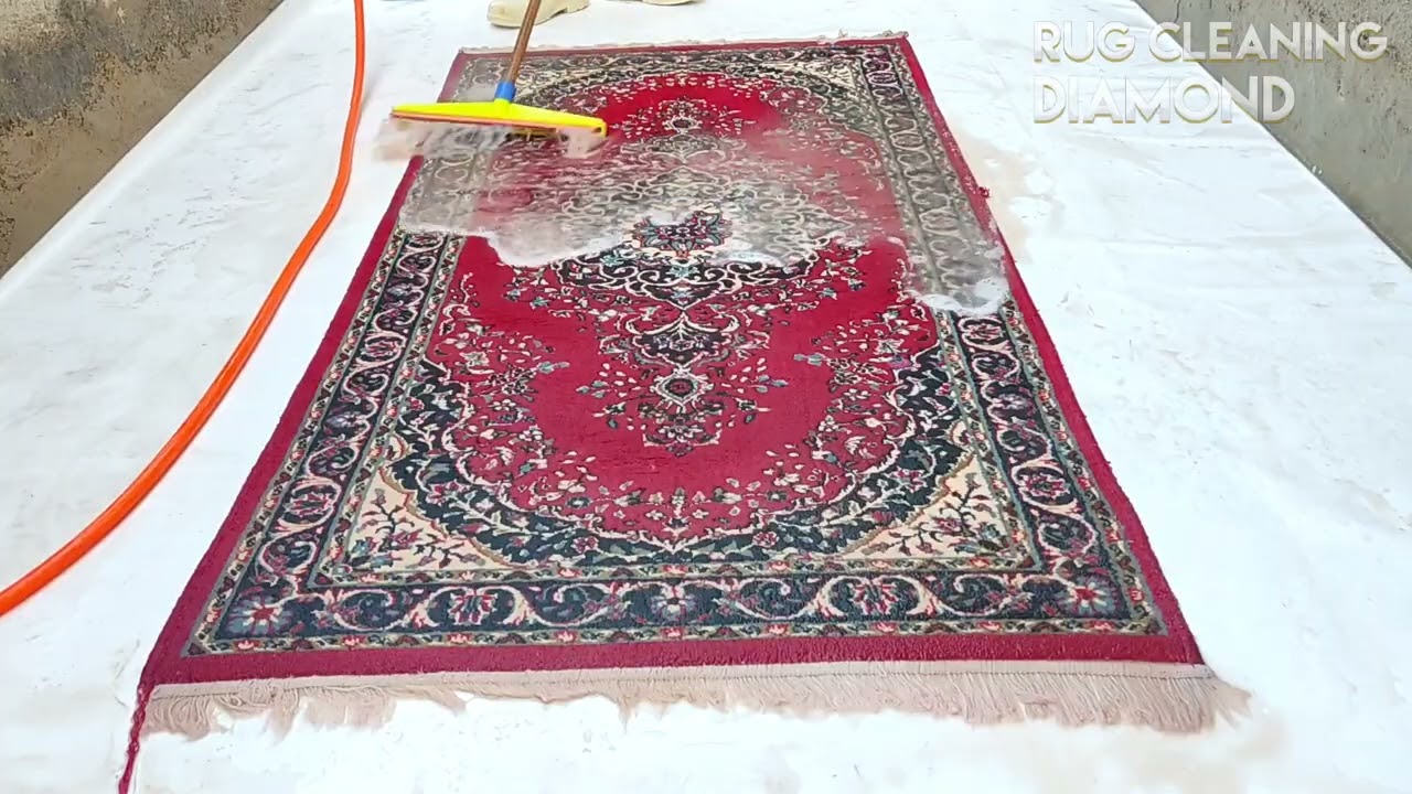 Washing this red carpet can be a good feeling    Satisfactory carpet cleaning1080P HD