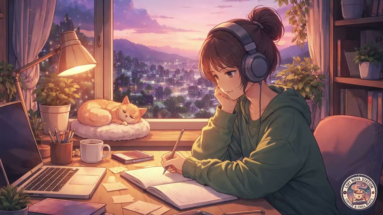 Relaxing Study Music | 8 hours – Lofi Hip Hop & Soft Jazz Piano | Chill Background