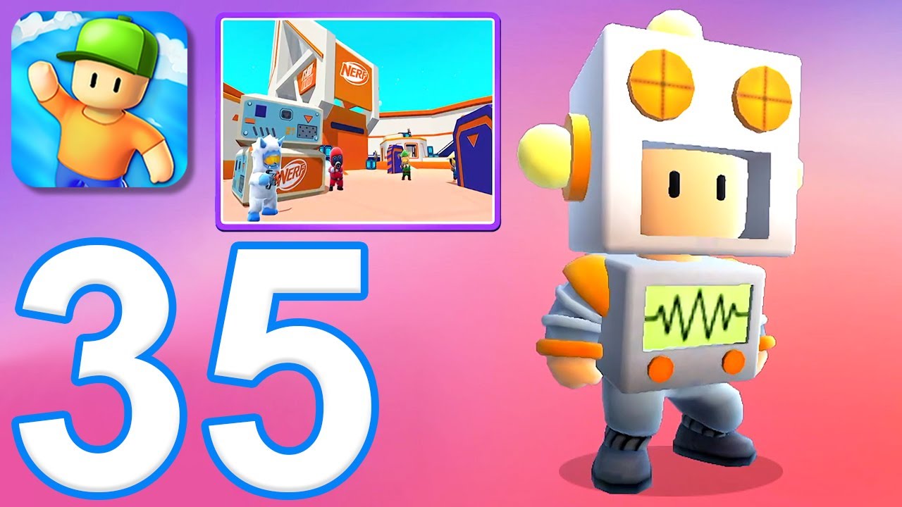 Stumble Guys - Gameplay Walkthrough Part 35 - New Map: Blaster Base (iOS, Android)