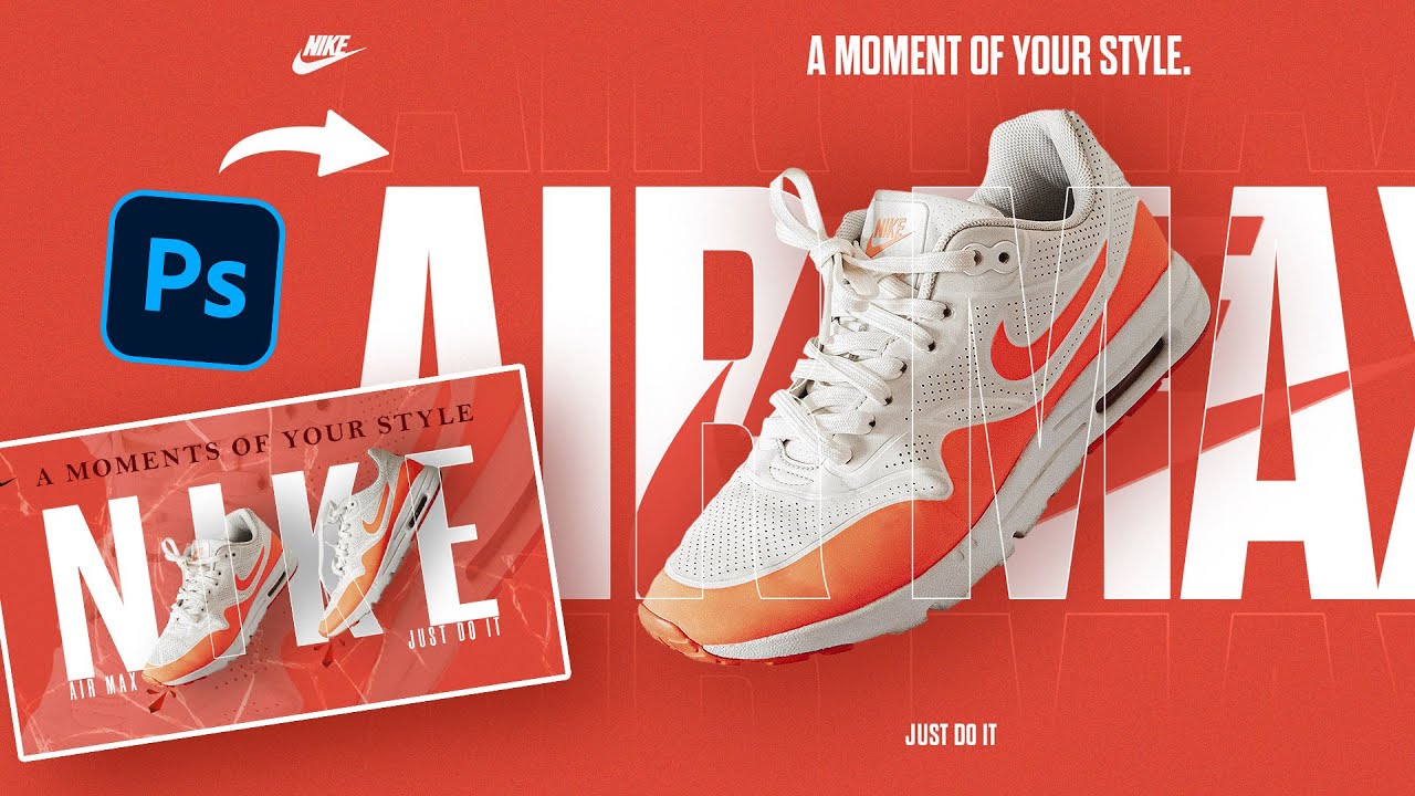 Дизайн постера обуви Nike в Photoshop. Hindi Fix My Design EP01 от Нихила Павара