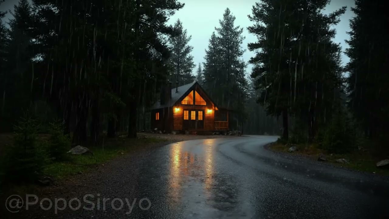 Relaxing Rain Sounds on a Cozy Cabin in the Forest 🌧️ Deep Sleep, Study & Stress Relief (No Talking)