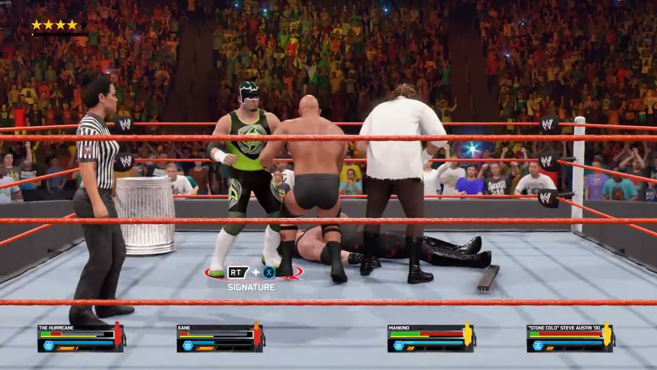 WWE 2K25 - Hurricane Vs Kane Vs Mankind Vs Steve Austin