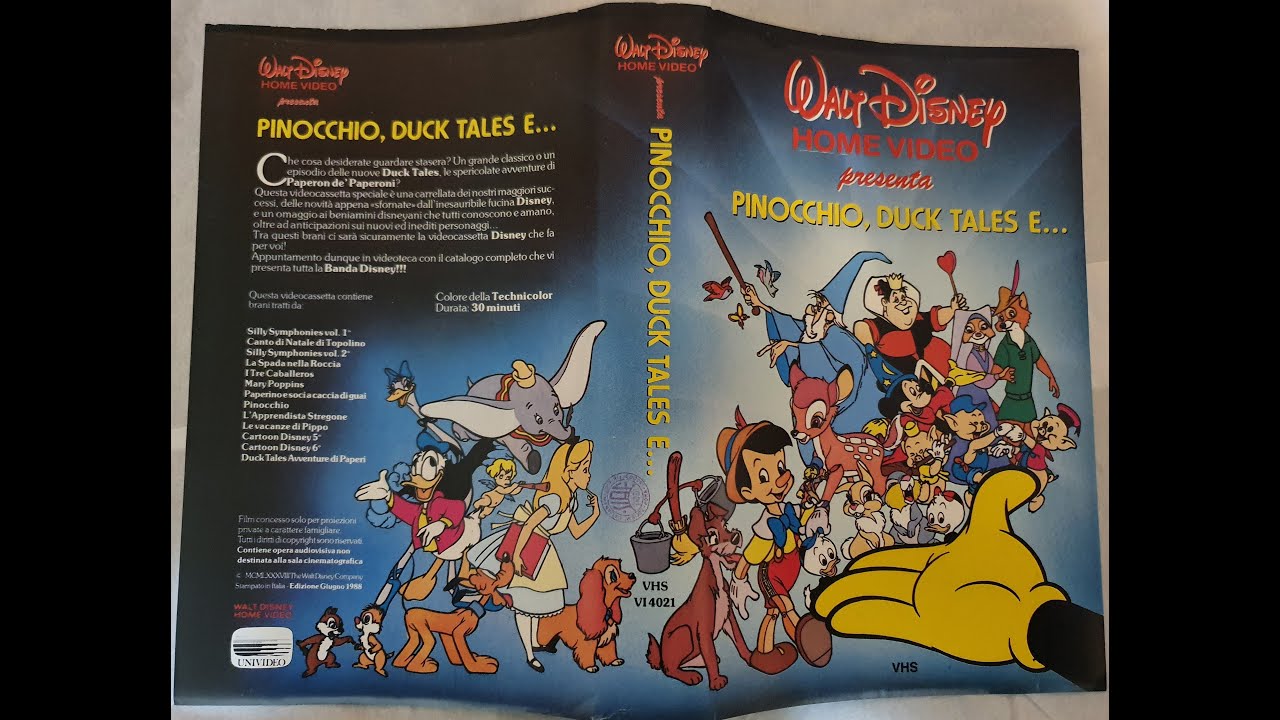 WDHV presenta Pinocchio, Duck Tales e... Italian Trailer tape (Disney) 1988 [Read description]