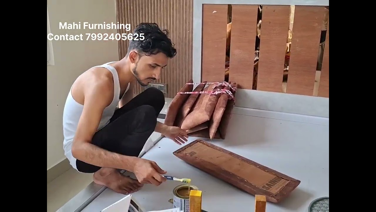How to make Letest Bed 🛌 Back Heardboard Design#Best making process 24k#Golden beet# Mahi Furnishing