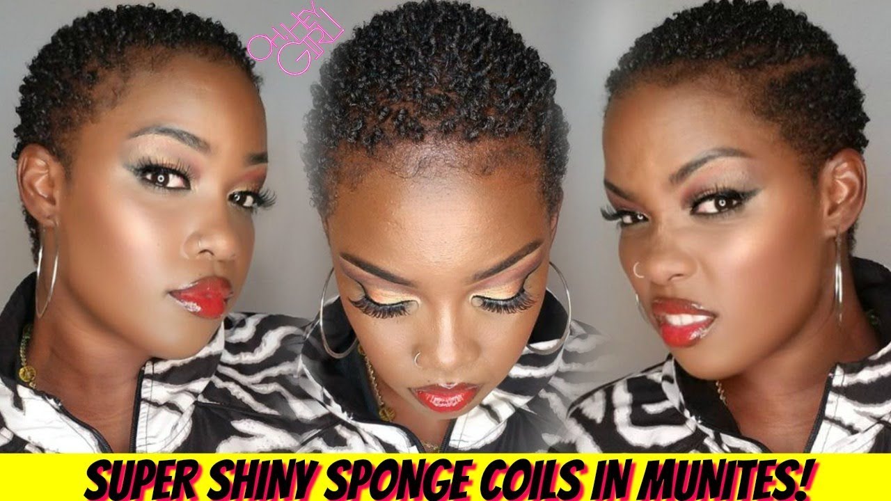 🤤SERIOUSLY JUICY SPONGE COILS IN MINUTES! (TWA HAIR)
