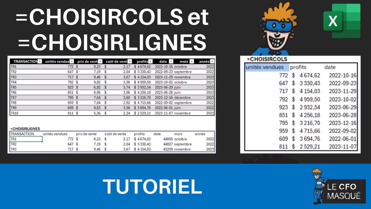 Maîtrisez =CHOISIRCOLS et =CHOISIRLIGNES ! 📊✨ (EXCEL 365)