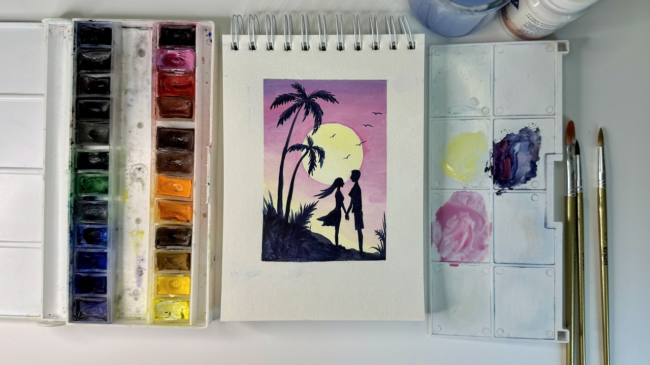 Calm Landscape Painting 🎨 Relaxing Art Process with Peaceful Music | Anna Art