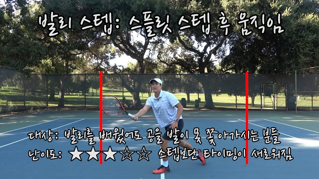 [하늘쌤테니스꿀팁] 제142편 발리 스텝: 스플릿 스텝 후 움직임