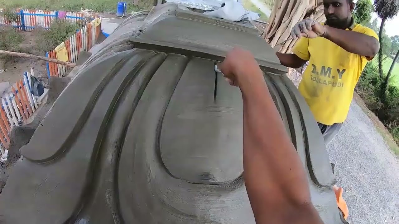Maha Padmaalu cement design, temple design on top, siva art works