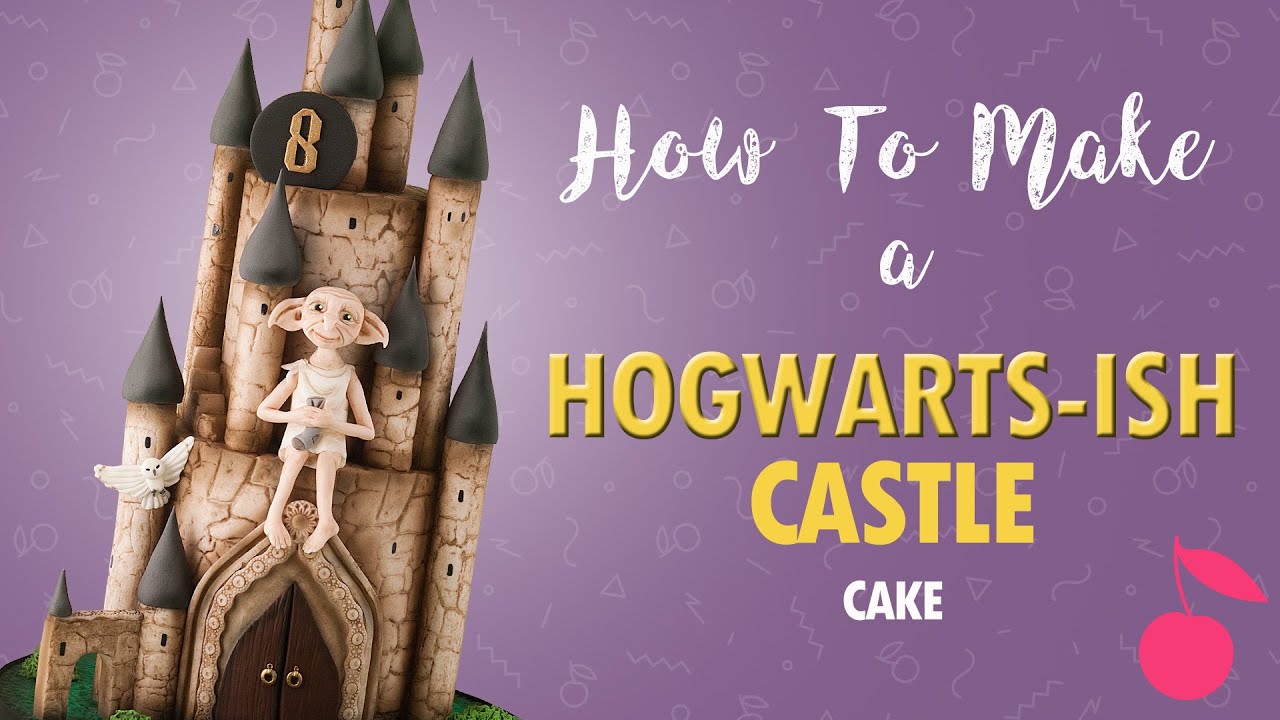 Hogwarts Style Castle Cake with Dobby Tutorial | Harry Potter | How To | Cherry School