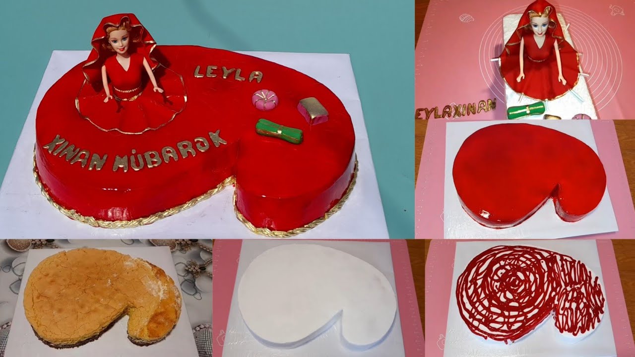 Xına tortu Buta tortunun yığılması Tortun jele ilə bəzədiyim 🎂
