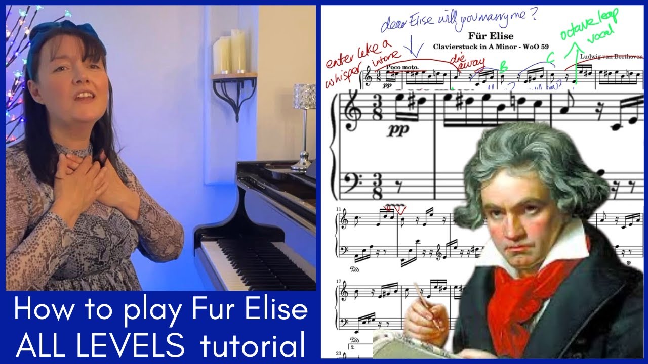 How To Play Beethoven's 'Fur Elise' - Piano Tutorial / Lesson for ALL Levels