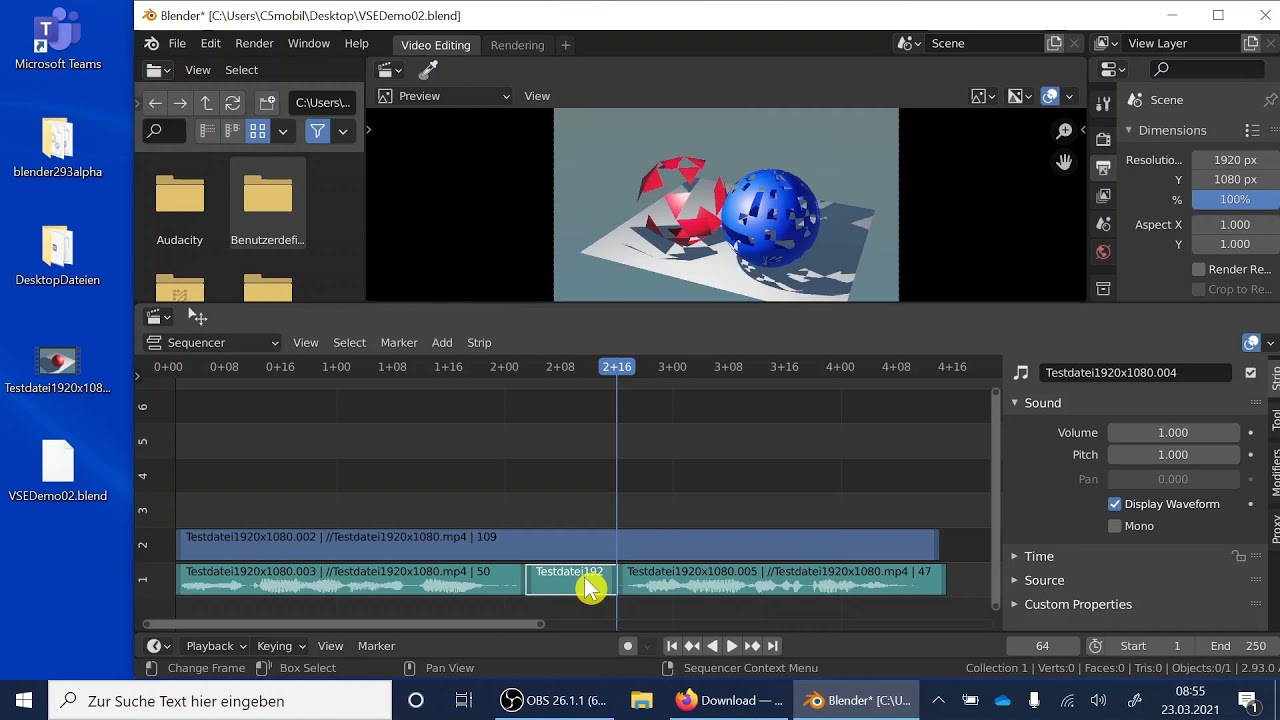 Videos schneiden mit Blender. Teil 1. Videoschnitt kostenlos und professionell