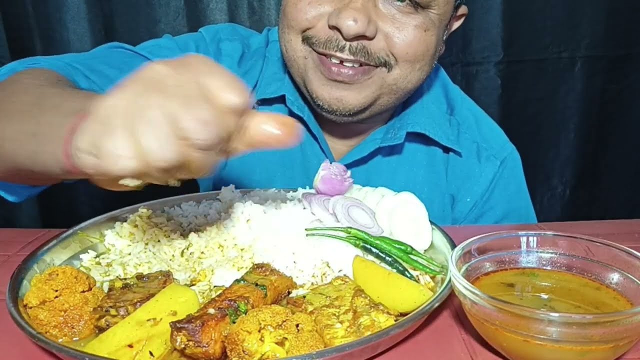 Eating Simple Katla Fish Curry Rice Salad Bigbites 😋