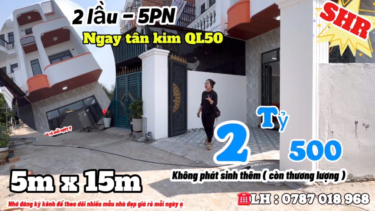 Bán căn góc 2 lầu 5PN ngay ngã ba tân kim QL50 sổ Hồng riêng❇️giá rẻ Mới xây gần Bình Chánh mới nhất